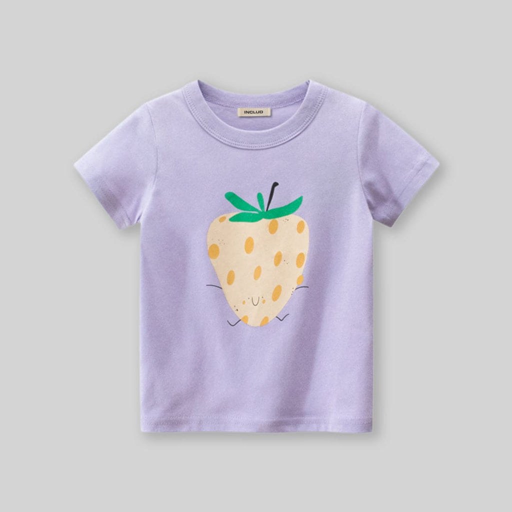 Girls Graphic Print Short Sleeves T-Shirt Tshirts   