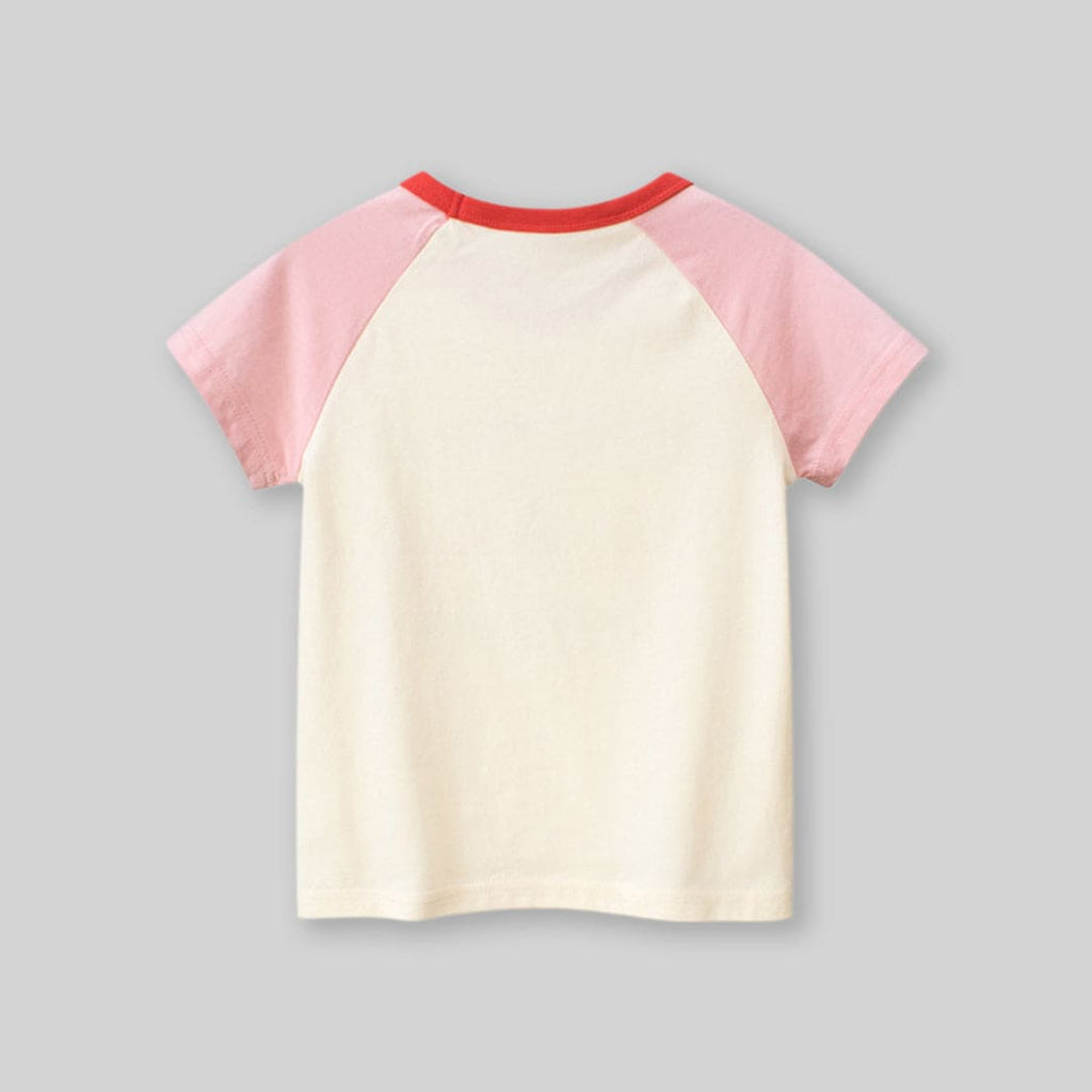 Girls Graphic Print Raglan Sleeves T-Shirt Tshirts   