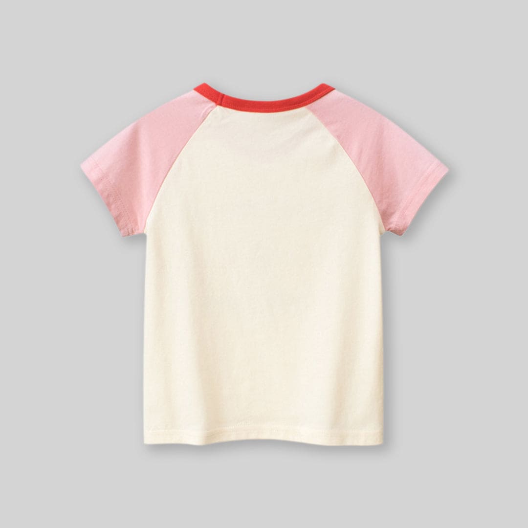 Girls Graphic Print Raglan Sleeves T-Shirt Tshirts   