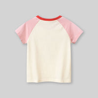 Girls Graphic Print Raglan Sleeves T-Shirt Tshirts   