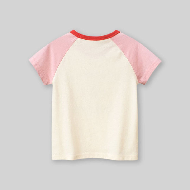 Girls Graphic Print Raglan Sleeves T-Shirt Tshirts   