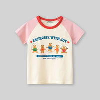 Girls Graphic Print Raglan Sleeves T-Shirt Tshirts   