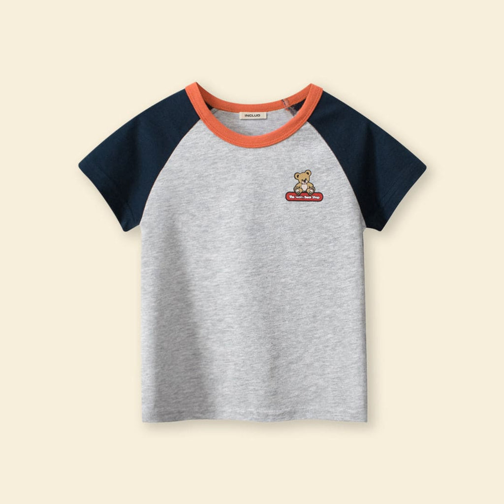 Boys Color-blocked Raglan Sleeves T-Shirt Tshirts   