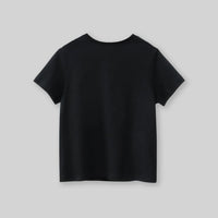 Boys Black Solid Short Sleeves T-Shirt Tshirts   