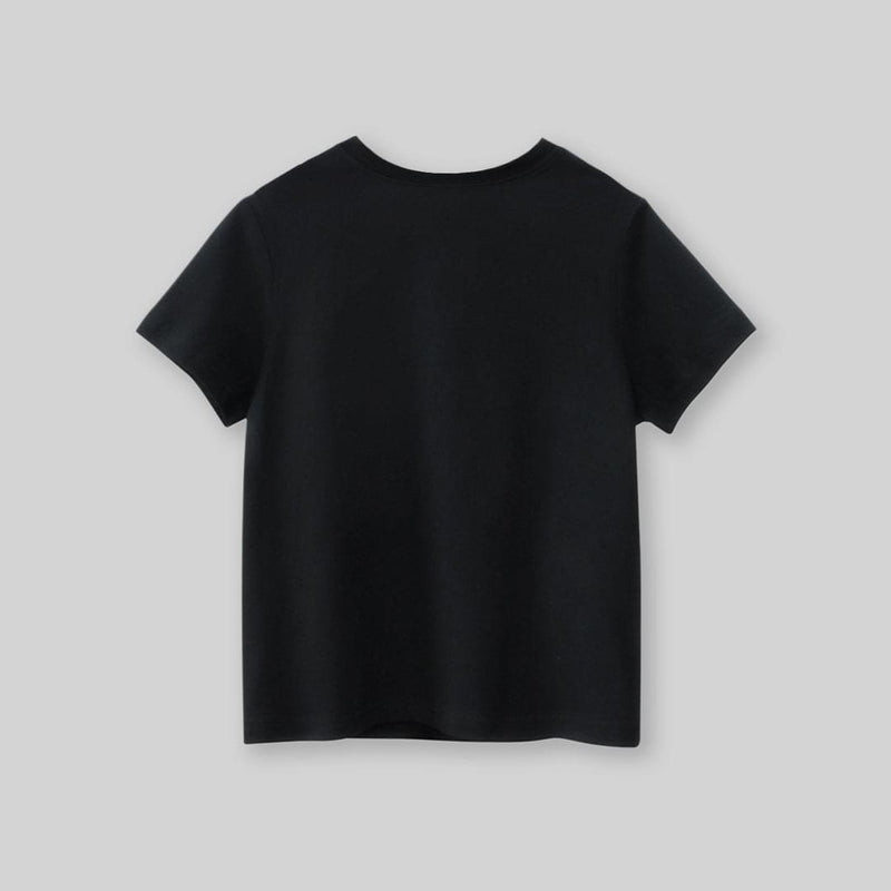 Boys Black Solid Short Sleeves T-Shirt Tshirts   