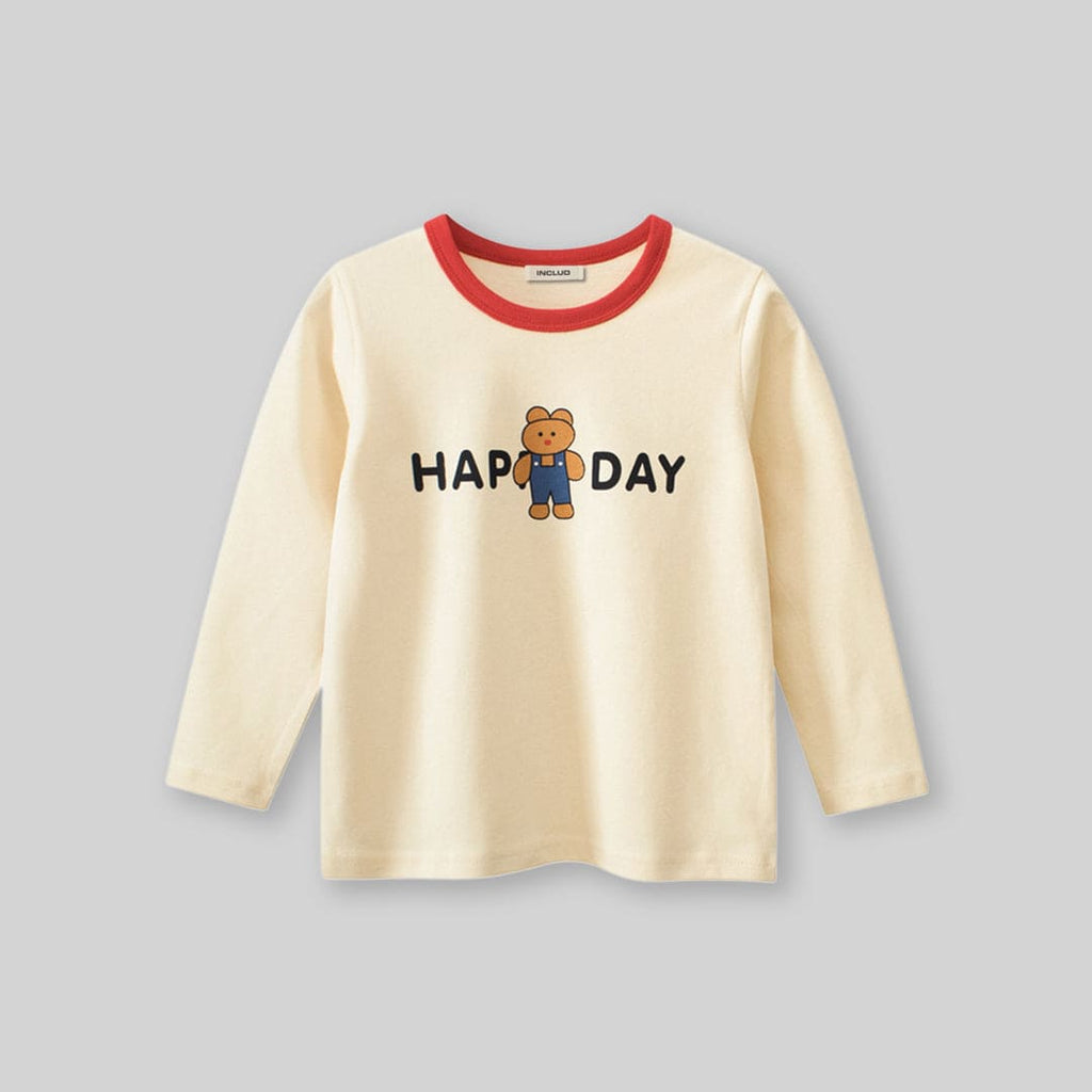 Girls Happy Day Long Sleeves T-Shirt Tshirts   