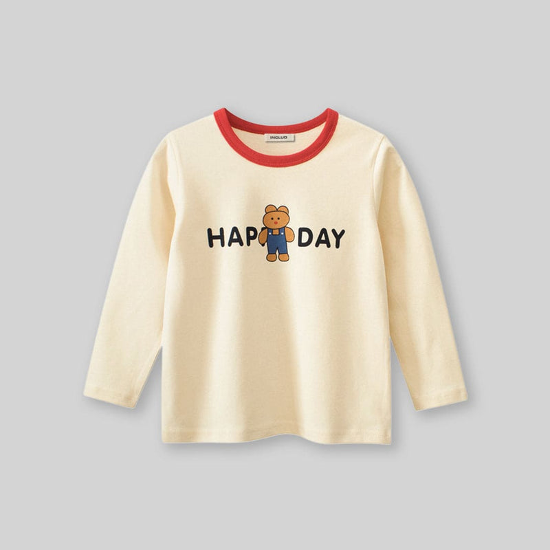 Girls Happy Day Long Sleeves T-Shirt Tshirts   