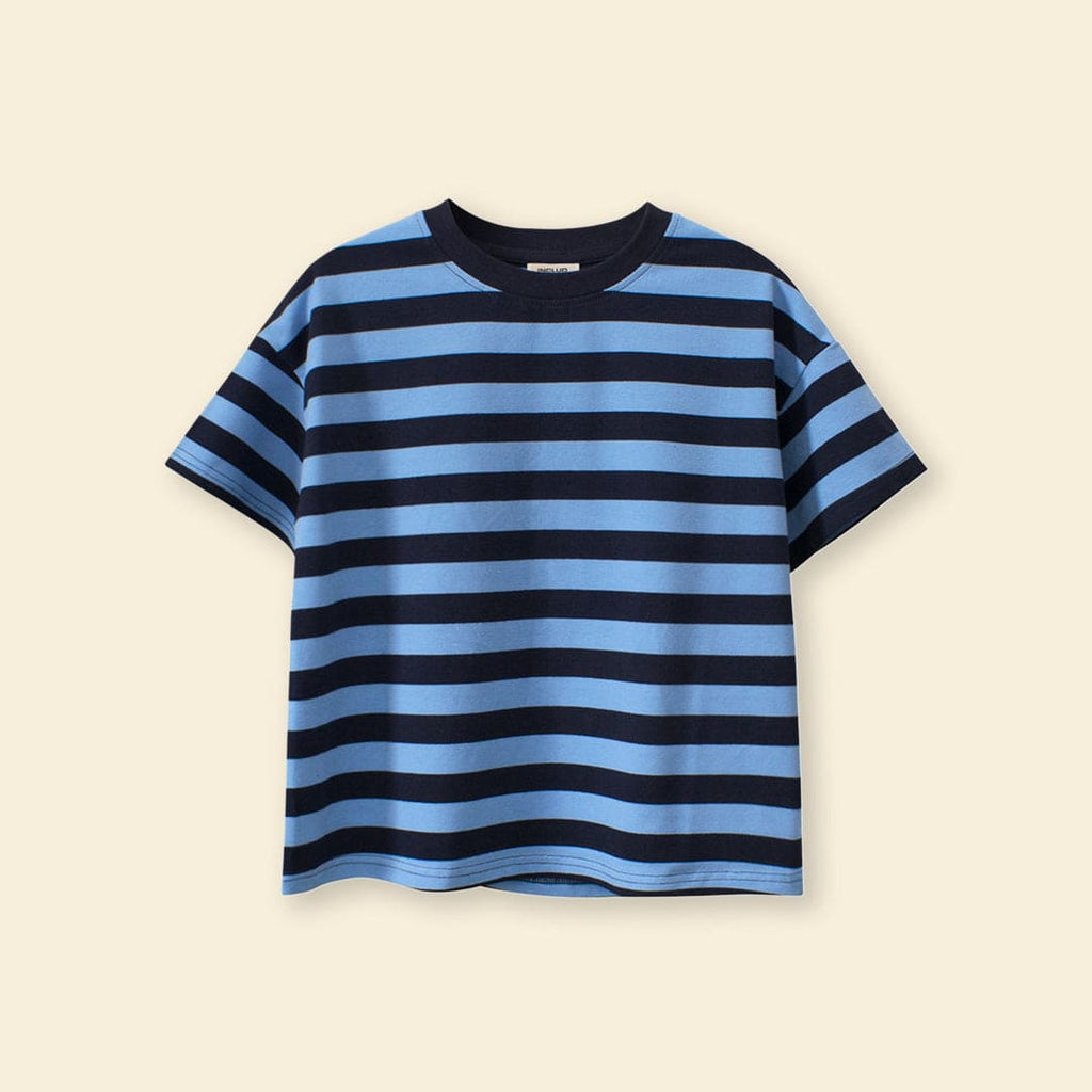 Boys Blue Striped Short Sleeves T-Shirt