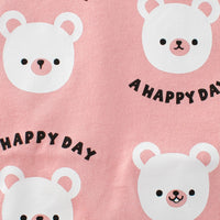 Girls Pink Graphic Print Raglan Sleeves T-Shirt Tshirts   
