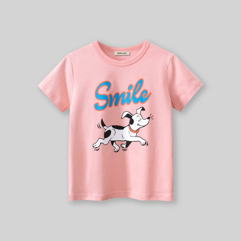 Girls Pink Graphic Print T-Shirt Tshirts Pink 1-2 Y 
