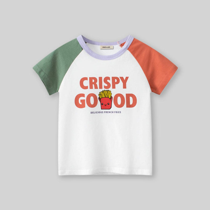 Boys Beige Graphic Print Raglan Sleeves T-Shirt Tshirts Beige 1-2 Y 