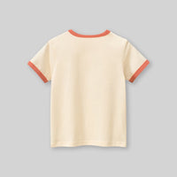 Girls Apricot Printed Short Sleeves T-Shirt Tshirts   