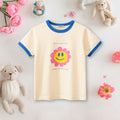 Girls Graphic Print Short Sleeves T-Shirt Tshirts Apricot 1-2 Y 