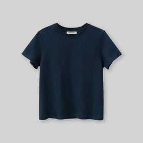 Boys Navy Blue Solid Short Sleeves T-Shirt Tshirts Navy Blue 7-8 Y 