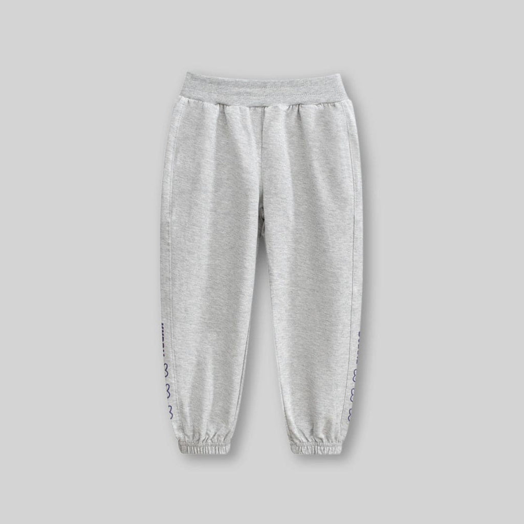 Girls Grey Rabbit Print Elasticated Joggers Joggers   