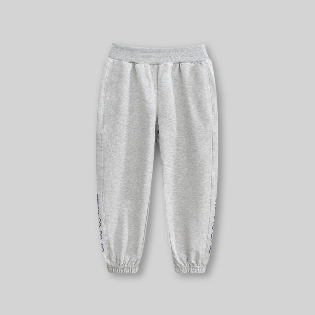 Girls Grey Rabbit Print Elasticated Joggers Joggers   