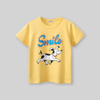 Girls Yellow Graphic Print T-Shirt Tshirts Yellow 1-2 Y 