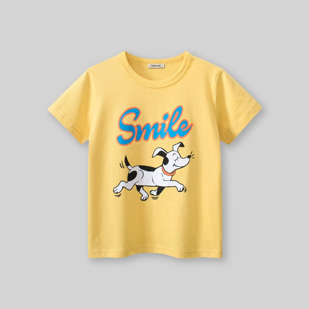 Girls Yellow Graphic Print T-Shirt