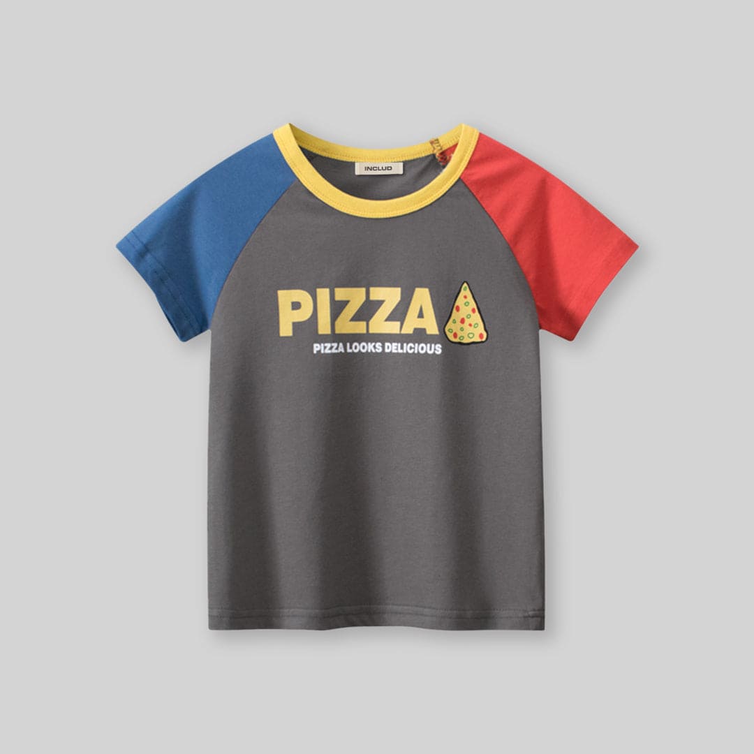 Boys Grey Graphic Print Raglan Sleeves T-Shirt Tshirts   