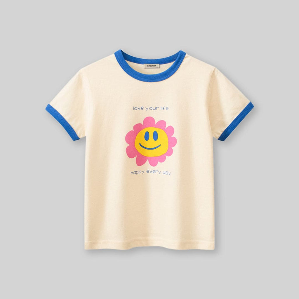 Girls Graphic Print Short Sleeves T-Shirt Tshirts   