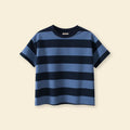Boys Blue Striped Short Sleeve T-Shirt Tshirts Blue 5-6 Y 
