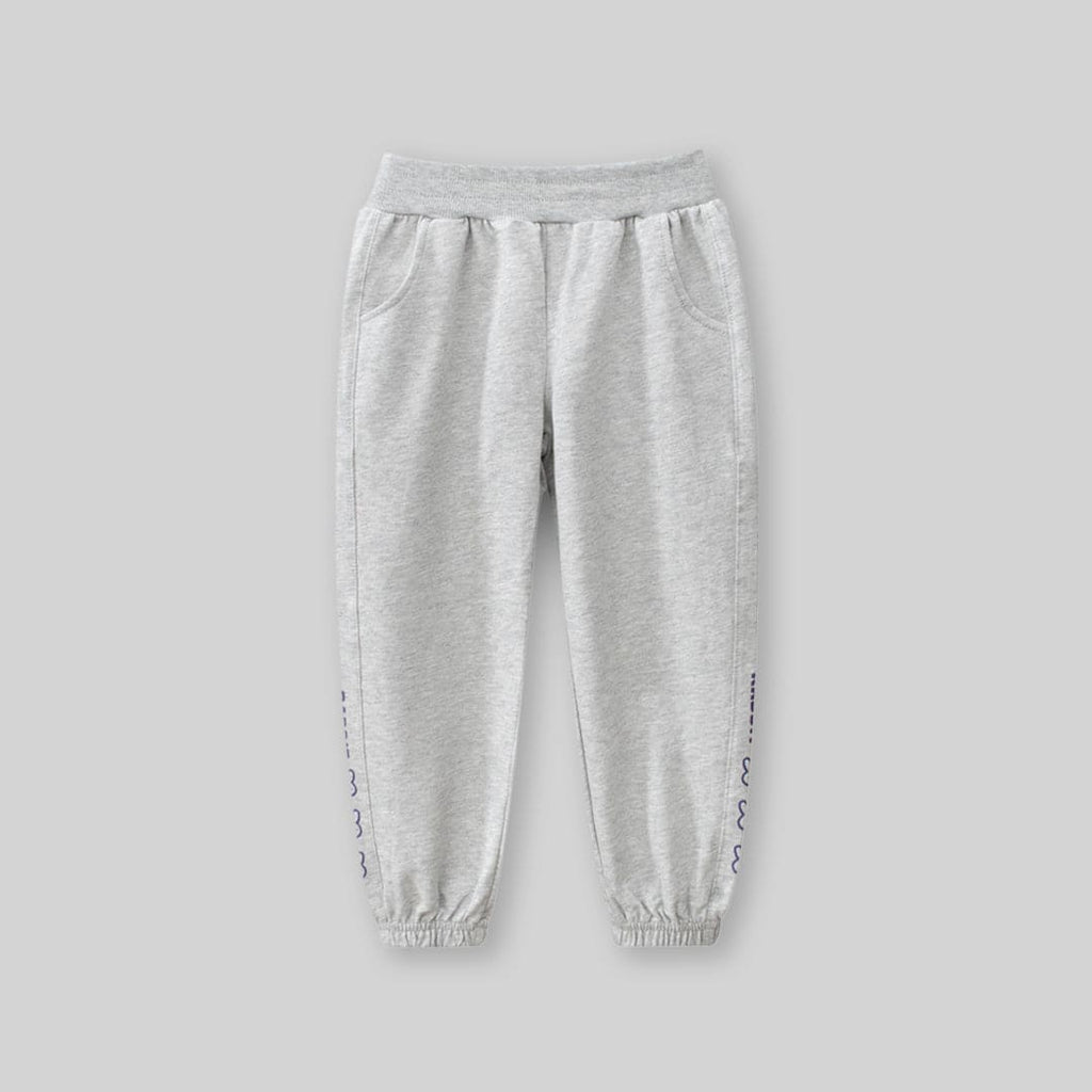 Girls Grey Rabbit Print Elasticated Joggers Joggers   