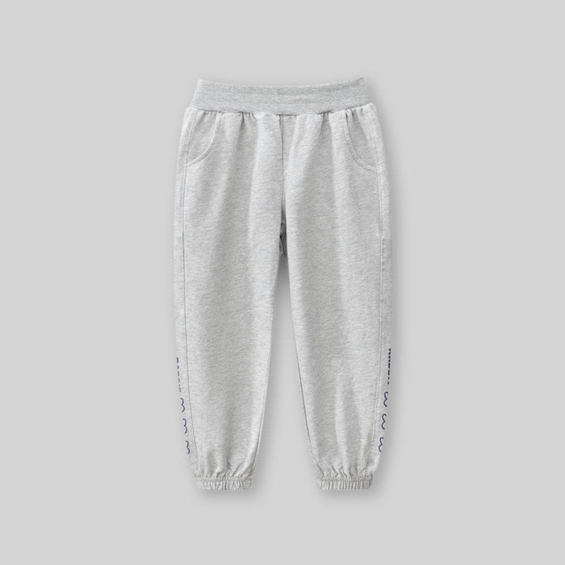 Girls Grey Rabbit Print Elasticated Joggers Joggers   