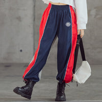 Girls Blue Elasticated Jogger Joggers   