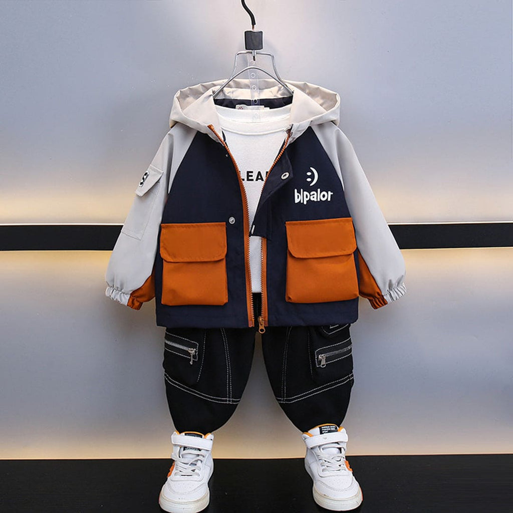 Boys Orange Front Pocket Hooded Puffer Jacket Coats & Jackets Orange 1-2 Y