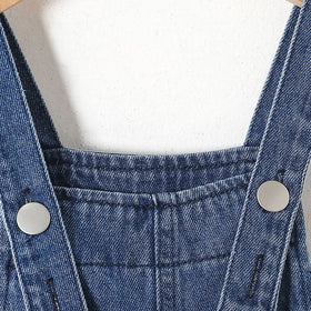 Boys Light Blue Solid Sleeveless Jumpsuit Jumpsuits   