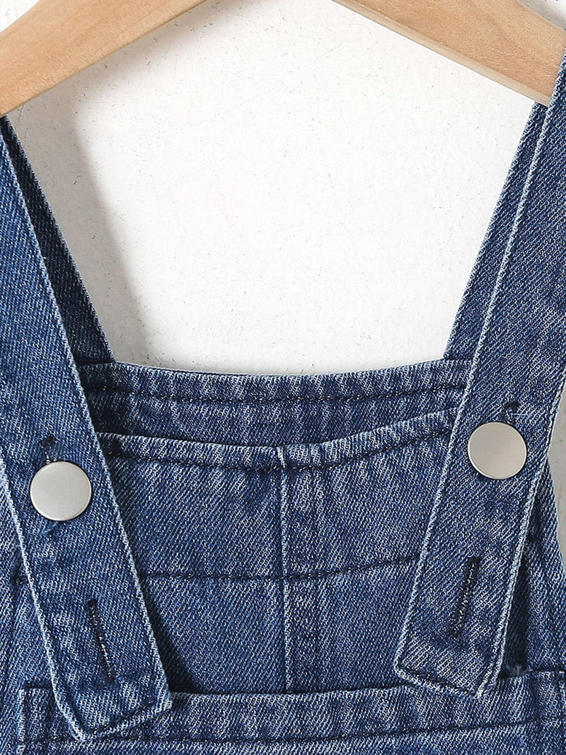 Boys Light Blue Solid Sleeveless Jumpsuit Jumpsuits   