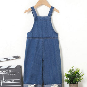 Boys Light Blue Solid Sleeveless Jumpsuit Jumpsuits   