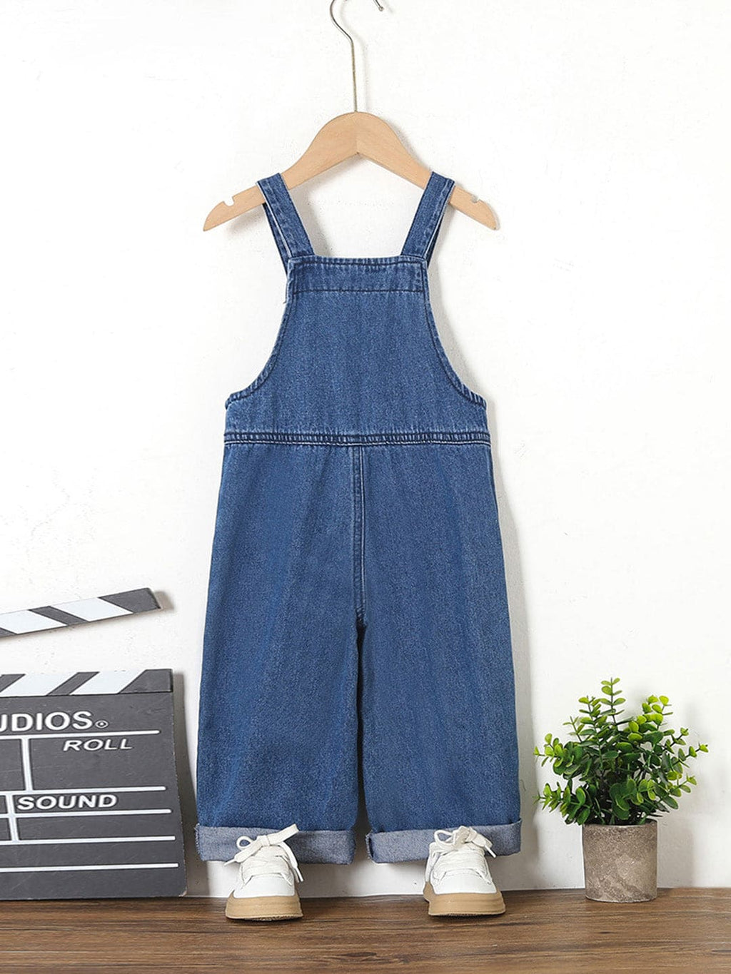 Boys Light Blue Solid Sleeveless Jumpsuit Jumpsuits   