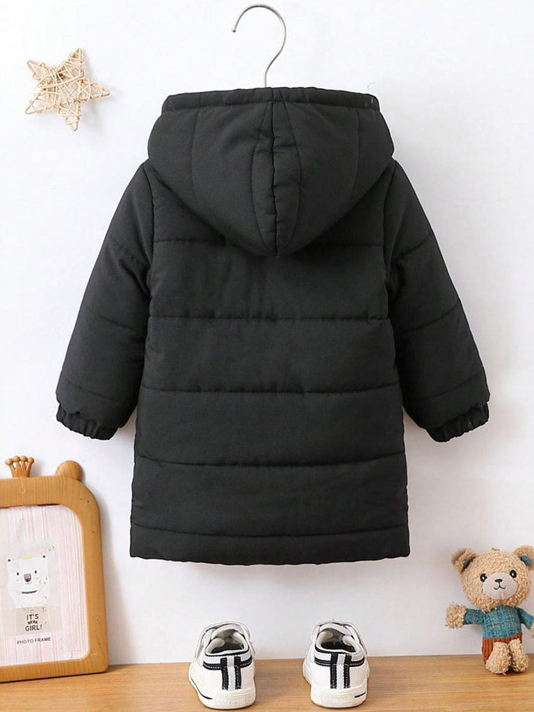 Girls Black Hooded Long Sleeve Puff Jackets Coats & Jackets Black 6-9 M 