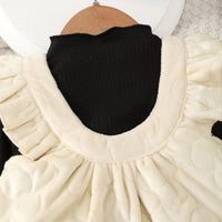 Girls Off White Full Sleeveless Pinafore Dress Casual Dresses   