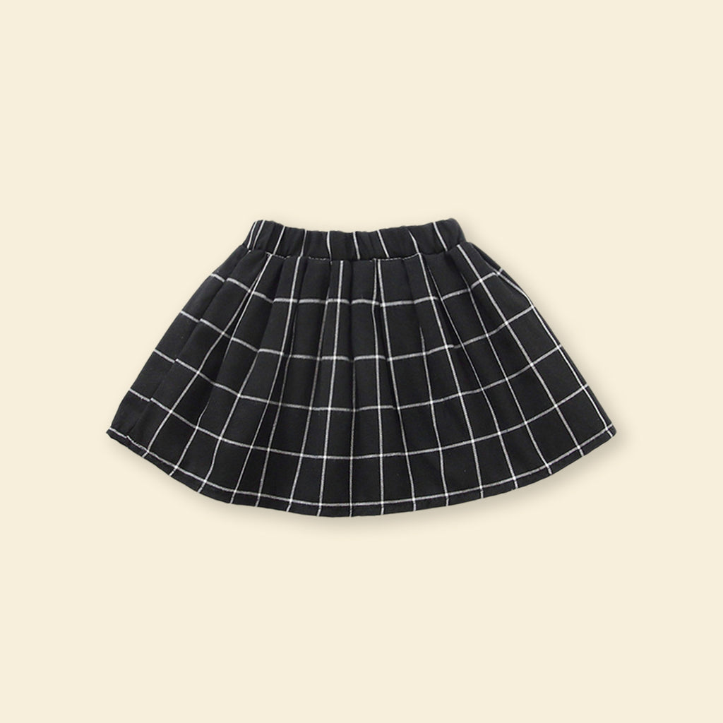 Girls Checkered Flared Skirt