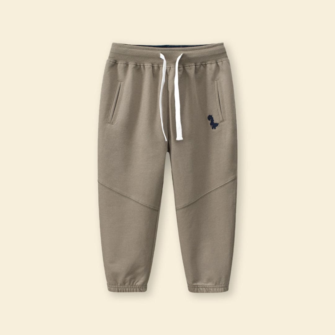 Boys Khaki Elasticated Regular Trouser Trackpants & Joggers   