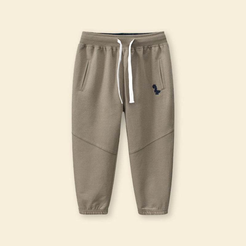 Boys Khaki Elasticated Regular Trouser Trackpants & Joggers   