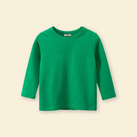 Boys Solid Green Full Sleeves T-shirt Tshirts   