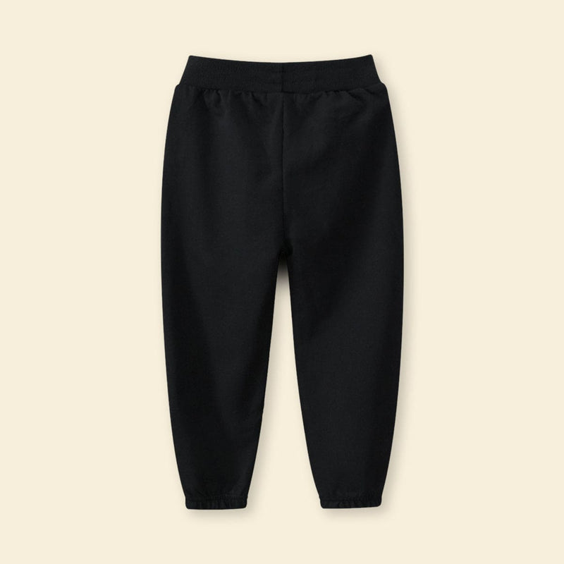 Boys Black Regular Elasticated Trouser Trackpants & Joggers   