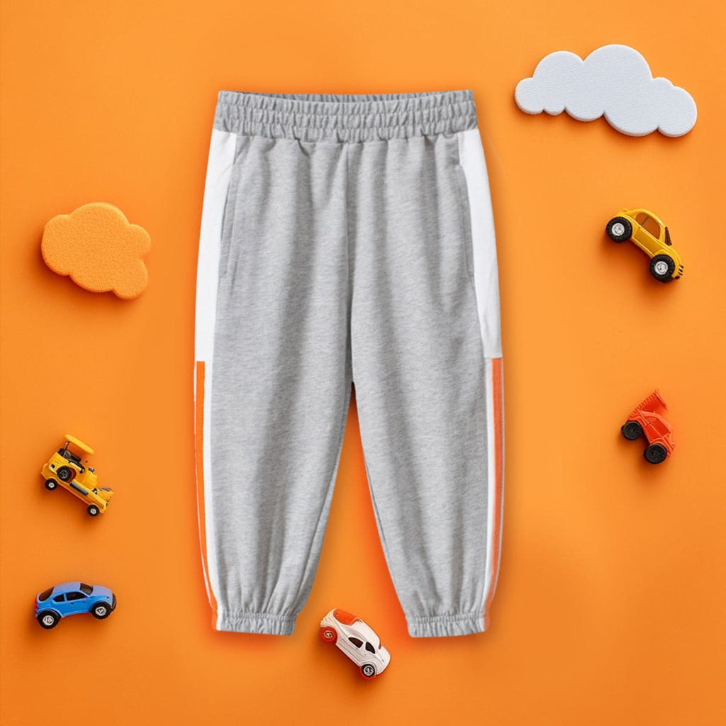 Boys Gray Side Striped Elasticated Trouser