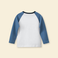 Boys White Dinosaur Print Raglan Sleeves T-shirt Tshirts   