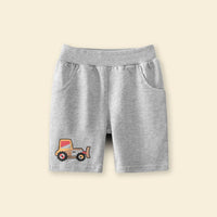 Boys Gray Printed Elasticated Shorts Shorts   