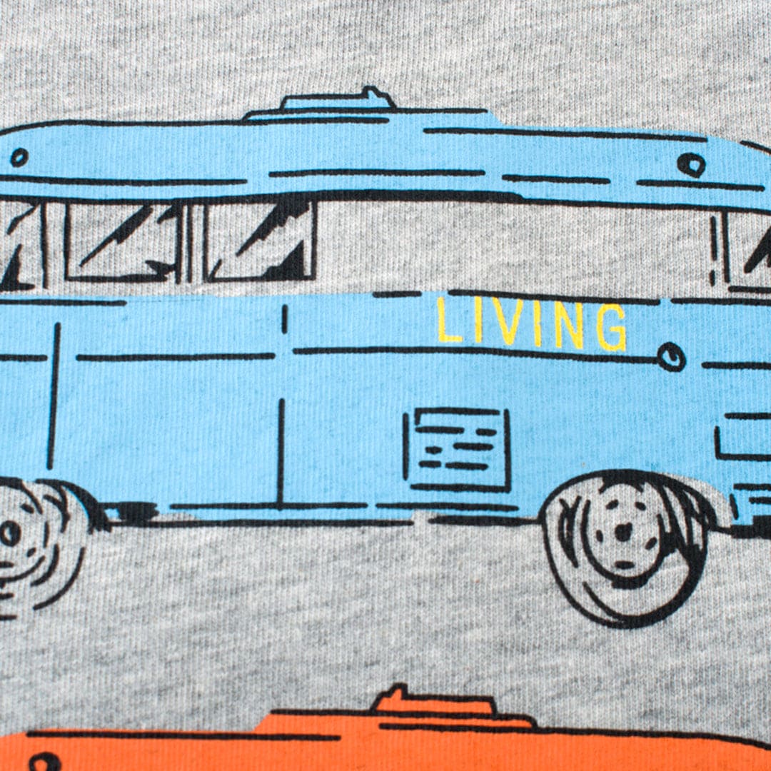 Boys Bus Print Raglan Sleeves T-shirt Tshirts   