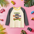 Boys Gray Graphic Print Raglan Sleeves T-shirt Tshirts Gray 1-2 Y 