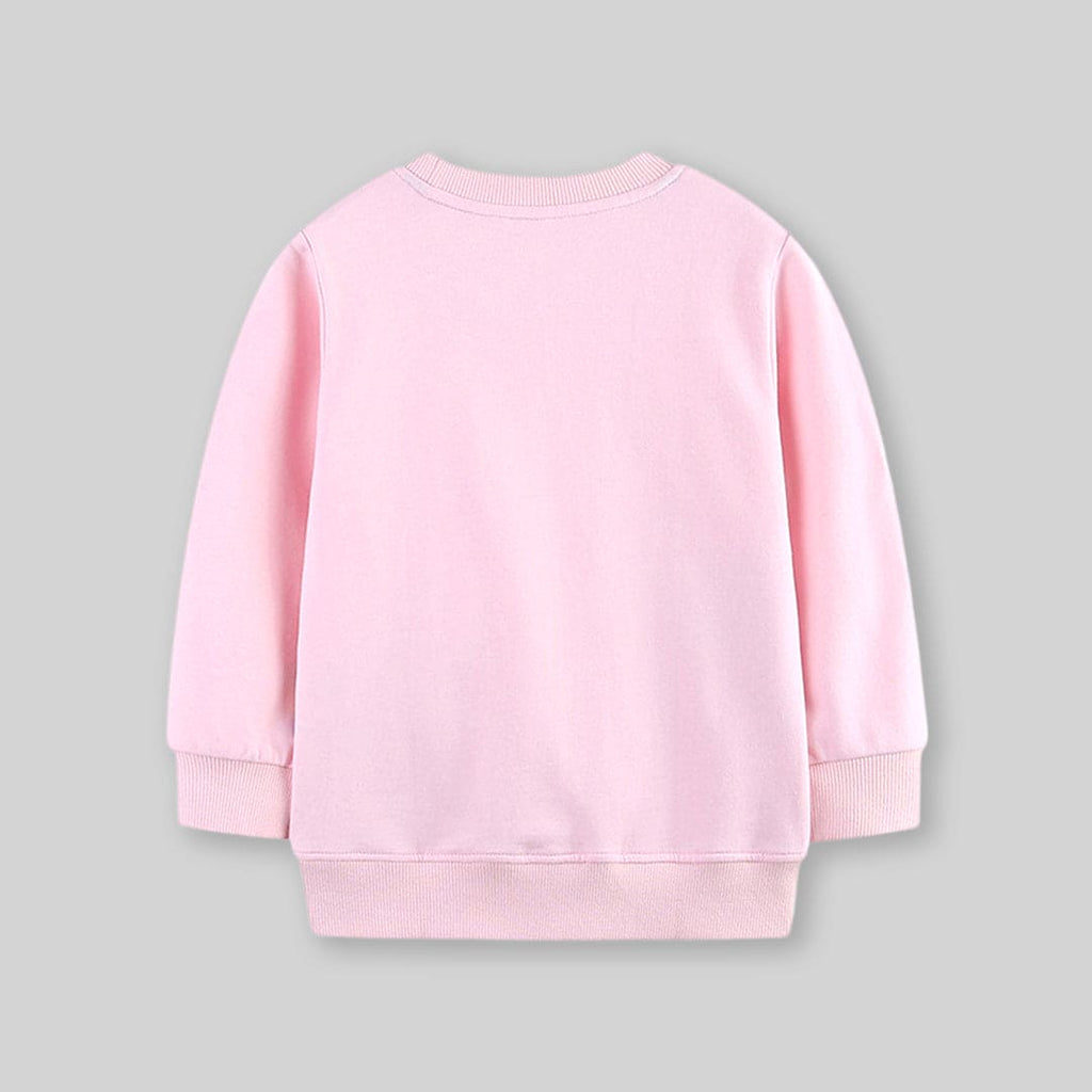 Girls Pink Long Sleeve Cloud Printed Sweatshirt Sweatshirts & Hoodies   