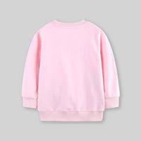 Girls Pink Long Sleeve Cloud Printed Sweatshirt Sweatshirts & Hoodies   