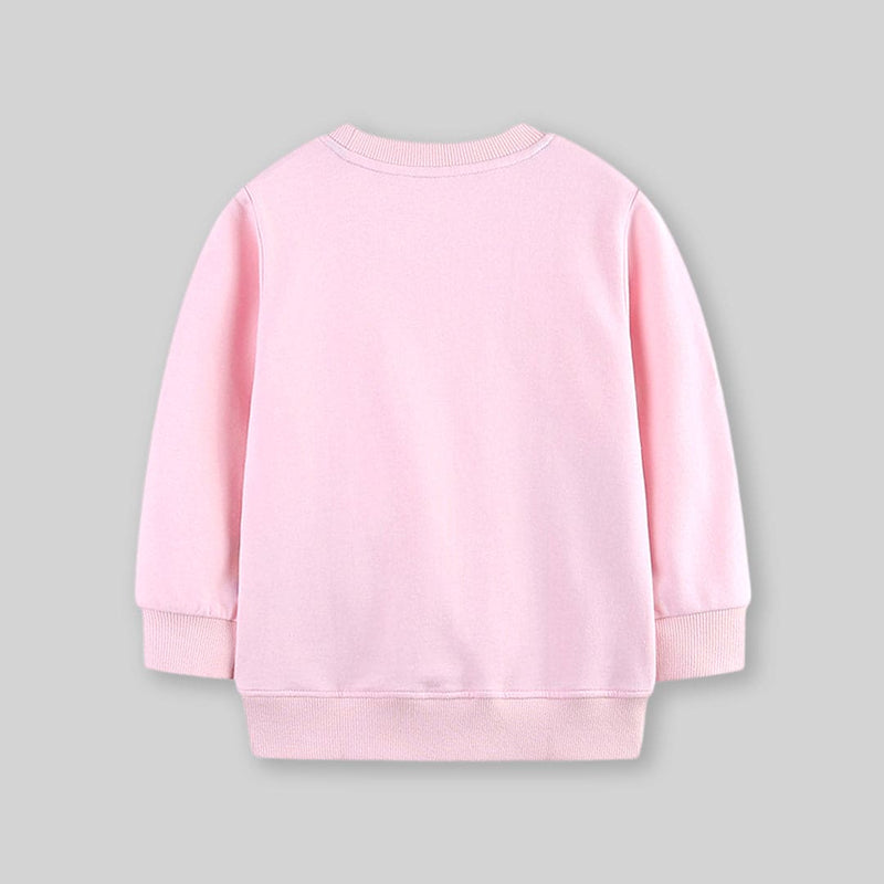 Girls Pink Long Sleeve Cloud Printed Sweatshirt Sweatshirts & Hoodies   