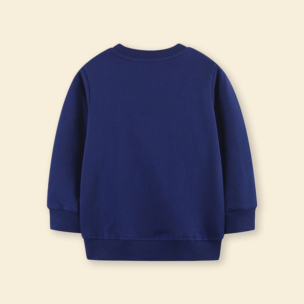Boys Navy Long Sleeve Christmas Embroidered Sweatshirt Sweatshirts & Hoodies   