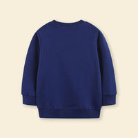 Boys Navy Long Sleeve Christmas Embroidered Sweatshirt Sweatshirts & Hoodies   
